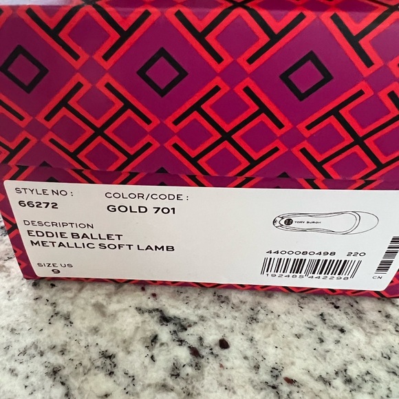 Tory Burch Edie Ballet Flats Gold Brand New - Picture 5 of 5